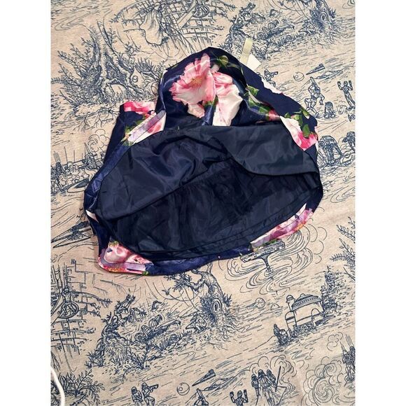 NEW WITH TAGS Beautiful Lady’s Sequin Hearts Womens Navy Floral Print midi A-Lin - Picture 6 of 9